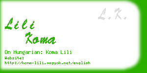 lili koma business card